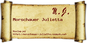 Morschauer Julietta névjegykártya
